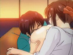 1boy animated breast_grab breast_sucking breasts female fusano_fumie grabbing huge_breasts male milk_junkies_2 teacher