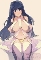 belly_dancer belly_dancer_outfit blue_eyes blue_hair breasts dancer female fire_emblem fire_emblem:_the_sacred_stones fire_emblem_awakening harem_girl harem_outfit highres magical_ondine nintendo nipples olivia_(fire_emblem)_(cosplay) ondine smile tana_(fire_emblem) topless