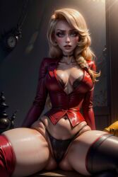 1girls ai_generated big_breasts blonde_hair demon_girl hazbin_hotel helluva_boss long_hair looking_at_viewer lora_(hazbin_hotel) loraart thick_thighs thighhighs thighs thong