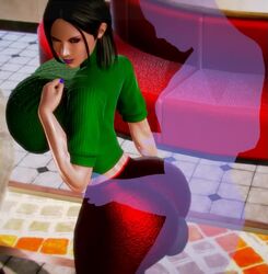 3d ambiguous_penetration animated assjob bent_over big_breasts blue_nails buttjob clothed clothed_female_nude_male clothed_sex faceless_male finalheaven2 from_behind ghost green_sweater invisible looking_back midriff no_sound outercourse see-through short_sleeves sleeves_pushed_up standing thigh_sex thin_waist tiles transparent transparent_body video