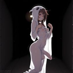 1futa abs ai_generated ass bulge bulge_through_clothing bulge_under_clothes covered_abs dickgirl erection erection_under_clothes futa_only futanari ghost ghost_costume ghost_futa halloween halloween_costume hood intersex kono_subarashii_sekai_ni_shukufuku_wo! megumin nipple_bulge nipples_visible_through_clothing penis penis_silhouette penis_visible_through_clothing puffyart red_eyes thick_thighs thighs