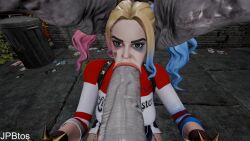 1girls big_cock blowjob blue_hair crossover dc dc_comics deepthroat fellatio fortnite harley_quinn harley_quinn_(fortnite) huge_cock hyper_penis jpbtos just_the_tip light-skinned_female massive_penis monster monster_cock monster_rape multicolored_hair oral pink_hair rape regenerator resident_evil twintails