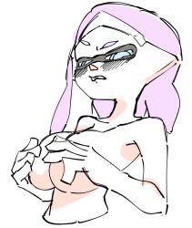 asymmetrical_hair big_breasts inkling_girl mocamocaink nude nude_female purple_hair saki_(mocamocaink) sidecut sketch splatoon