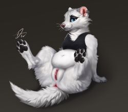 albino anthro female feral hi_res knowdwagon mammal mustelid otter solo