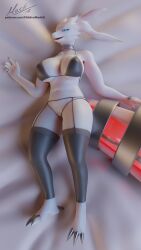 3d_(artwork) anthro bedroom_eyes big_breasts blender_(software) blender_cycles breasts claws clothed clothing dakimakura_design digital_media_(artwork) dragon fangs female female_dragon female_pokemon generation_5_pokemon genitals hi_res hiddenmask18 legendary_pokemon lingerie mature_female narrowed_eyes navel nintendo panties pokemon pokemon_(species) pussy reshiram reshiram_(hiddenmask18) scalie seductive skimpy solo teeth thick_thighs underwear