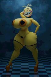 1girls 3d 3d_(artwork) animatronic big_breasts blender blender_(software) blender_cycles breasts breasts_bigger_than_head chicken covered_crotch covered_nipples covered_pussy curvaceous curvy curvy_female curvy_figure feathers female female_only fishnet fishnets five_nights_at_freddy's five_nights_at_freddy's_2 hips hourglass_figure huge_breasts large_breasts legwear looking_at_viewer nipple_pasties pasties robot robot_girl seductive seductive_look sharp_teeth smile smiling teeth thick thick_ass thick_hips thick_legs thick_thighs tile_floor tiled_floor toy_chica_(cyanu) toy_chica_(fnaf) voluptuous voluptuous_female zentaisfm