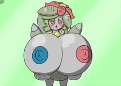 1girls 2019 absurd_res alternate_color alternate_species areola big_breasts breasts brokenrekordbro female female_only flower furry fusion gears hi_res huge_breasts humanoid hybrid hyper hyper_breasts l-y5_(galacta_k) legendary_pokémon lilligant machine magearna nintendo nipples no_humans non-mammal_breasts open_mouth pink_eyes plant plant_girl pokémon_(species) pokemon pokemon_bw pokemon_sm red_sclera robot robot_girl simple_background solo standing text video_games watermark