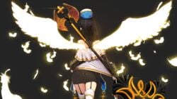 1girls dark_hair dungeon_and_fighter dungeon_fighter_online female female_crusader_(dungeon_and_fighter) female_only happening18 landscape tight_skirt wings