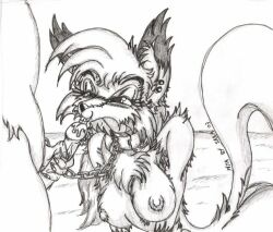 1boy 1boy1girl 1girls 2003 anthro breasts canid canine chain chain_leash collar female female_fox fox furry hand_on_penis leash licking licking_penis male mausaba_(artist) nipples oral pencil_(artwork) penis petplay sketch traditional_art traditional_media traditional_media_(artwork) vulpine