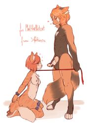 ailurid anthro bondage bound breasts collar dipstick_tail domestic_cat erection felid feline felis female fur hair handcuffs heart hi_res imminent_sex kneeling knot leash male mallory_gwynn mammal multicolored_tail nipples oral orange_fur orange_hair penis red_panda shackles simple_background spreader_bar standing story story_in_description striped_fur striped_tail stripes submissive yoshi2332