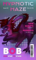 3d_(artwork) absurd_res anthro bob_(velocirection) cover digital_media_(artwork) dragon hi_res hypnotic_haze magazine magazine_cover male male_only mind_control reptile scalie simple_background solo solo_in_panel wingless_dragon