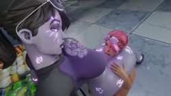 1futa 1girls blowjob bottomless brite_bomber britestorm_bomber dark_bomber fortnite glowing_eyes glowing_scar glowing_symbol headlock headlock_with_thighs looking_at_partner looking_down looking_down_at_partner scar_across_eye scarecraw_ sunglasses sunglasses_on_head tagme