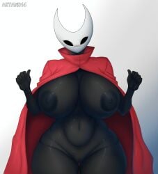 artans14 big_breasts big_breasts big_nipples black_eyes black_nipples hollow_knight hornet_(hollow_knight) nude nude_female thick_ass thick_thighs