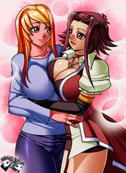 2girls akiza_izinski asymmetrical_docking breasts female izayoi_aki jadenkaiba multiple_girls oc yu-gi-oh! yu-gi-oh!_5d's yuri yuu-gi-ou_5d's