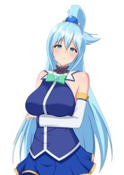 1girls aqua_(konosuba) breasts female female_only fixer kono_subarashii_sekai_ni_shukufuku_wo! long_hair solo white_background