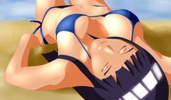 1girls alexejpetrow bikini blue_hair female female_only hyuuga_hinata naruto seductive solo