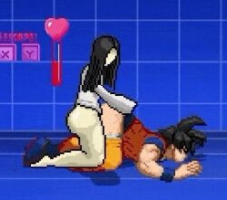 1boy 1futa anal anal_sex animated big_ass big_penis black_hair blue_background boots bouncing_ass crossover cum cum_in_ass cum_inside defeated_hero doggy_style dominant_futanari dragon_ball dragon_ball_super dragon_ball_z ejaculation erection futa_on_male futa_penetrating_male futadom futanari game ghost_girl half_naked hand_on_butt impregnation inside_view long_hair loop m.u.g.e.n male_impregnation male_penetrated malesub mpreg mugenfutacharsmaker muscular_male no_face no_pants noroko pale_skin penetration pixel_art pregnancy pregnant_male short_hair short_playtime son_goku sperm_cell tagme the_black_heart white_skin womb x-ray