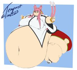 1girls 2023 arc_system_works artist_name bbw belly blazblue breasts cat_ears cat_tail catgirl fat female female_focus gigantic_belly glasses hi_res high_resolution highres hips huge_belly huge_breasts huge_thighs hyper hyper_belly kokonoe long_hair looking_down massive_belly morbidly_obese multiple_tails navel obese obese_female overweight overweight_female pink_hair plump solo solo_female solo_focus ssbbw tempest_tim thick_thighs thighs wide_hips