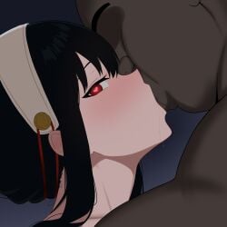 cuckold cuckolding dark-skinned_male dark_skin fat_male fat_man interracial kissing kissing looking_at_viewer lord_dante netorare ntr saliva saliva_drip spy_x_family ugly_bastard ugly_man yor_briar yor_forger