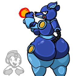 1girls 2024 2d 2d_artwork android android_girl angry angry_expression big_ass big_breasts breasts bubble_butt color female female_focus female_only furry hot_dog_(mega_man) huge_ass lewdewott looking_back mega_man mega_man(classic) mega_man_(character) robot robot_girl thick_thighs wide_hips