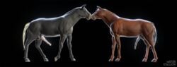 3d animal_genitalia animal_penis anthro balls equid equine equine_penis erection feral horse horsecock kissing love male mammal misterstallion model muscular non penis romantic yaoi