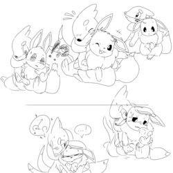 ! ... 2019 ? ambiguous_gender artist_request big_ears blush buizel canine duo eevee feet feral fur furry heart interspecies long_ears looking_away mammal monochrome nintendo open_mouth otter paws penetration pokémon_(species) pokemon pokemon_(species) pokemon_dppt simple_background smile source_request surprise tail tears tongue video_games wince