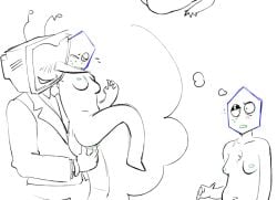 batatt_(deltarune) blush breasts chest_hair clothed/nude cuntboy deltarune deltarune_chapter_3 fingering fingering_pussy mike_(deltarune) non-human pippins_(deltarune) pussy tenna_(deltarune)
