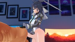 1boy 1futa 3d anal anal_sex ass balls big_breasts black_hair blue_eyes breasts doggy_style dominant_female frills futa_on_male futa_penetrating futa_penetrating_male futadom futanari gloves grabbing grabbing_ass halo holding_hips hololive hololive_english hololive_english_-council- hololive_english_-promise- huge_breasts kronies long_sleeves male_penetrated moaning muscular muscular_male open_mouth ouro_kronii penetration ribbon sex shirt short_hair smile submissive_male thenaysayer34 tongue tongue_out virtual_youtuber