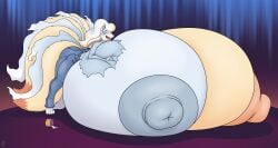 alolan_ninetales anthro ass badgerben big_breasts big_butt big_nipples blue_body blue_fur breasts canid canine clothing elizabeth_karola female fox generation_1_pokemon huge_breasts huge_nipples hyper hyper_breasts hyper_nipples mammal multi_tail multicolored_body multicolored_fur ninetales nintendo nipples pants pokemon pokemon_(species) regional_form smile solo tail torn_clothing yellow_body yellow_fur