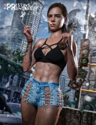 1girls 3d abs athletic athletic_female brown_hair busty cigarette ellie_(the_last_of_us) ellie_williams female female_focus female_only fit_female hourglass_figure medium_breasts muscle_tone muscles muscular_female pristinerenders skinny slim small_breasts smoking tagme the_last_of_us the_last_of_us_2 toned toned_female wide_hips