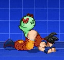 1boy 1futa ahe_gao anal anal_sex animated balls big_penis black_hair blue_background boo_(mario) crossover cum cum_in_ass cum_inside doggy_style dragon_ball dragon_ball_super dragon_ball_z enjoying floating futa_on_male futa_penetrating_male futadom futanari ghost gif green_skin hair_ribbon half_naked human_penetrated lady_bow loop m.u.g.e.n male_penetrated malesub mario_(series) muscular_male nintendo paper_mario pixel_art ribbon short_hair short_playtime smaller_futanari son_goku spirit tagme taller_male tongue_out training_room white_skin