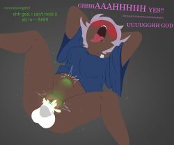 animal_genitalia animal_penis arts_dingus blush comic_page cum cum_in_pussy dark_skin dialogue dog_penis female futanari glowing_genitalia hands_behind_head head_thrown_back homestuck jade_harley roxy_lalonde stomach_bulge twitching