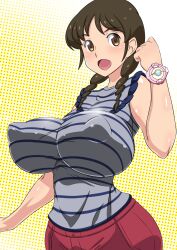 breasts clothing erect_nipples erect_nipples_under_clothes female female_focus female_only large_breasts large_nipples looking_at_viewer natsume_amano nipples shiny_breasts shiny_skin solo solo_female solo_focus tagme yo-kai_watch yukimaru_(gojo)