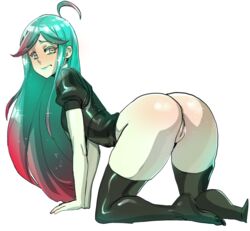 1girls alexandrite_(land_of_the_lustrous) anus ass female female_only high_resolution huge_ass land_of_the_lustrous maniacpaint multicolored_hair pussy shirt solo thighhighs