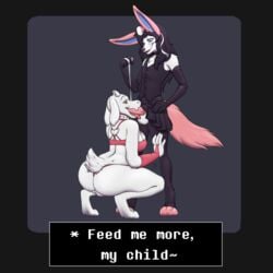 anthro aziel_softpaw_(character) collar cum custom_outfit dome fellatio female femsub girly goat hi_res inflation leash masturbation oral oral_sex penis petplay red_eyes roleplay sex tongue_out toriel undertale video_games voluptuous white_fur wide_hips