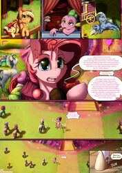 2019 absurd_res alcor90 apple_bloom_(mlp) applejack_(mlp) blush bubble closed_eyes comic cutie_mark dialogue dildo earth_pony english_text equid equine eyelashes fan_character female feral friendship_is_magic green_eyes group hat heart hi_res hooves horse lying mammal my_little_pony open_mouth pinkie_pie_(mlp) pony pterippus scalie sex_toy sibling sisters smile spike_(mlp) text trixie_(mlp) underhoof young