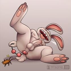 2019 anal anal_beads anal_masturbation balls being_watched cum cumshot ejaculation erection gay humanoid_penis lagomorph male mammal masturbation max_(sam_and_max) mytigertail nipples orgasm penis sam_&_max sam_and_max sex_toy solo