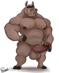 balls chest_hair dreamworks erection hippopotamus madagascar_(series) madagascar_escape_2_africa male male_only mammal moto_moto muscles muscular nipples nude paramount_pictures pecs penis smile solo uniparasite