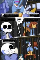 anonimop3rson bubble_butt dialogue embarrassed female_frisk frisk humiliation sans surprised undertale wedgie