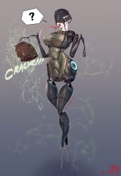 1girls ? abs abs_visible_through_clothing abstract_background amputee anthrofied barrel belly_button belly_button_visible_through_clothing big_breasts bodysuit combine_advisor_(half-life_series) covered_eyes crushing_object cybernetic_arm cybernetic_leg cybernetic_limb cybernetics dark-skinned_female eyes_covered female female_only green_bodysuit half-life_(series) half-life_2 hexagon_print hexagonal_pattern humanized lart173 light-skinned_female long_tongue navel navel_visible_through_clothes nipple_bulge onomatopoeia personification quadruple_amputee skin_tight skin_tight_outfit solo spoken_question_mark telekinesis tongue_out