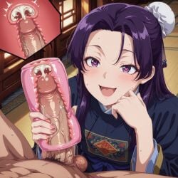 ai_generated anime anime_style big_ass big_dick big_penis crossdressing femboy flat_chest flat_chested fleshlight gay jinshi_(kusuriya_no_hitorigoto) kusuriya_no_hitorigoto lips male male_only otoko_no_ko otokonoko penis pretty pretty_boy pretty_face purple_hair sissy the_apothecary_diaries tomgirl trap twink uncensored veiny_penis yaoi