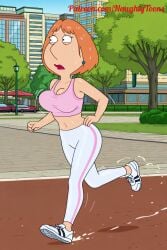 ai_generated big_ass big_breasts bouncing_breasts family_guy jogging jogging_in_the_park jogging_outfit jogging_pants lois_griffin running running_away sexy yoga_pants
