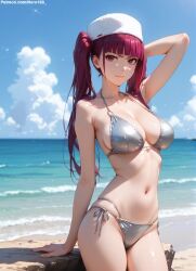 1girls 2d ai_generated ass bare_shoulders belly big_breasts bikini bikini_bottom bikini_top bleach bleach:_the_thousand-year_blood_war curvy curvy_figure detailed dokugamine_riruka double_ponytail eyelashes eyeshadow female female_only fit focus high_quality large_breasts legs light-skin light-skinned_female lips lipstick long_hair looking_at_viewer makeup mascara medium_breasts midriff nero100 outdoors outside pale-skin pale-skinned_female perky_breasts pink_eyes pink_hair ponytail posing seductive seductive_look sexy sexy_pose side_ponytail skinny slim_waist solo stable_diffusion swimsuit swimwear tagme teenage_girl teenager young