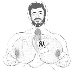 1boy 2d 2d_(artwork) ajr areolae beard big_breasts big_pecs big_pectorals big_penis boobjob boobs_focus breasts busty busty_male celebrity cum cum_on_breasts cum_on_face cum_on_nose cum_on_pecs cum_on_pectorals cum_on_tits cumming cumming_from_boobjob cumming_from_paizuri cumming_from_pecjob cumming_from_titjob emissionswhite facial_hair gay hairy_arms hairy_male hairy_pecs hands_on_boobs hands_on_breasts hands_on_pecs hands_on_tits hat jack_met looking_at_viewer male male_only monochrome musician necklace nipples one_eye_closed pecjob pecs pecs_focus penis penis_between_breasts penis_between_pecs penis_between_tits real_person smiling smiling_with_teeth solo solo_focus solo_male teeth_showing titjob tits_focus vip vip_pass