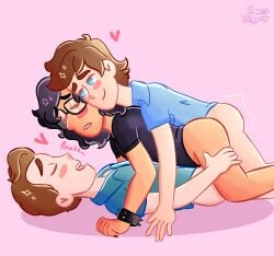 age_difference black_hair black_nails blue_eyes blush brown_hair daddy dilf double_anal double_penetration father_and_son gay gay_sex glasses incest interracial male_only moaning nonbinary peter_pocket pierce_pocket polly_pocket_(2018) polly_pocket_(series) size_difference spiked_bracelet threesome two_on_one