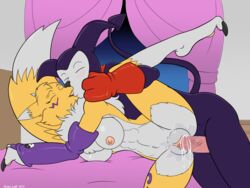 bandai big_breasts couple cum cum_in_pussy cum_inside digimon digimon_tamers female female_fox fox imp impmon kissing male orgasm pairing penis renamon sex sideways stogiegoatarts