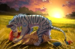 animal_genitalia animal_penis bodily_fluids caraluca closed_eyes cum cum_from_vagina cum_in_vagina cum_inside cumshot digital_media_(artwork) duo ejaculation erection fangs feet felid female female_penetrated feral feral_on_feral feral_penetrated feral_penetrating feral_penetrating_feral french_kissing fur genital_fluids genitals hand_holding hi_res kissing lion lying male male/female male_penetrating male_penetrating_female mammal mane nalaa nature nature_background on_back outside outside_sex pantherine pawpads penetration penile penile_penetration penis plant prehistoric_species romantic romantic_ambiance romantic_sex saber-toothed_tiger sabertooth_(anatomy) saliva sashikari sex spread_legs spreading sunset tail teeth toes tongue tongue_out tree vaginal_penetration vulva