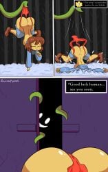 anonimop3rson bubble_butt dialogue female_frisk flowey_the_flower frisk humiliation undertale wedgie