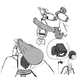 1boy1girl 2d bird blush flat_chested handgrenade huge_cock machine male/female measuring_penetration_depth missionary_position pagonioplo-igetis_(votv) penetration penis_awe penis_on_face robot robot_girl robot_pussy rozital sketch vaginal_penetration voices_of_the_void