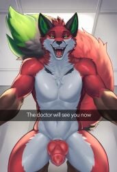 2025 animal_genitalia animal_penis anthro black_ears black_nose black_sclera canid canine canine_genitalia canine_penis colored countershading digital_drawing_(artwork) digital_media_(artwork) dipstick_tail english_text erection fox fur genitals gloves_(marking) green_eyes green_inner_ear green_tail_tip hi_res inside knot looking_at_viewer male mammal markings nude open_mouth penis presenting presenting_penis red_body red_fur red_penis selfie snapchat solo tail tail_markings taker_pov teonocturnal text victor_johansen white_body white_countershading
